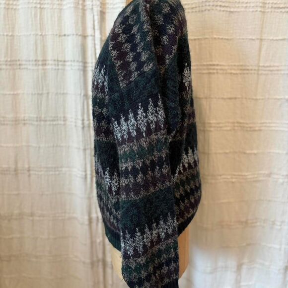 Vintage Windridge men’s navy blue/white/ burgundy retro indie sweater size M - Picture 3 of 5